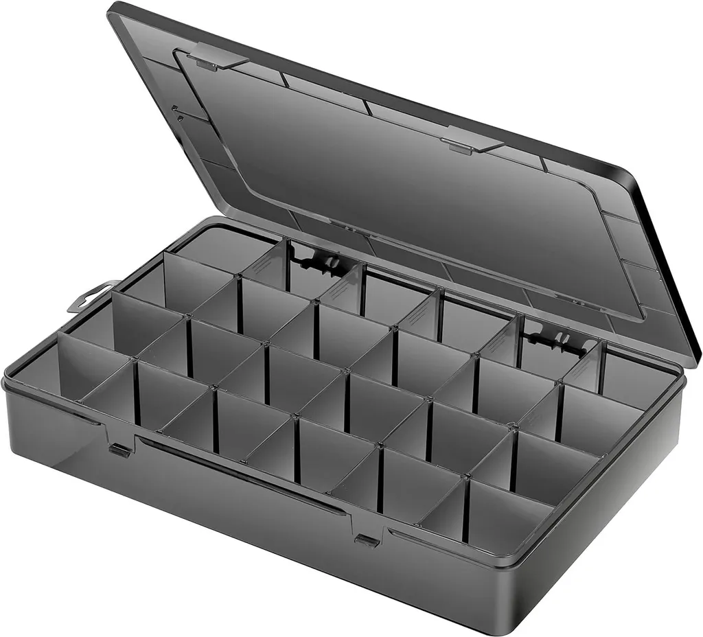 Boîte de rangement anti-perte pour petits objets, organiseur 24 cases