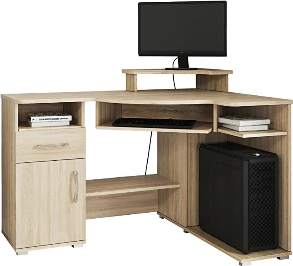 Eckschreibtisch für Zimmer/Arbeitszimmer (Links, Sonoma)