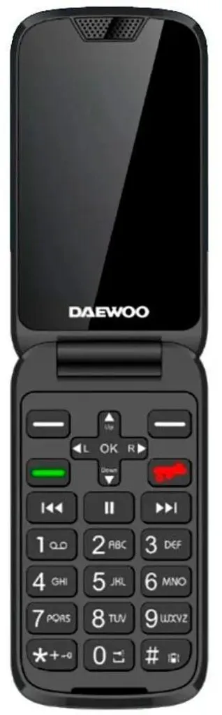 Téléphone portable Daewoo DW8005 4G Noir pour seniors avec socle