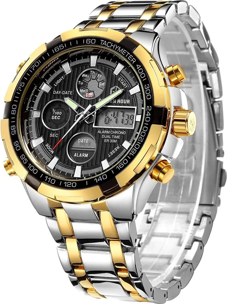POEDAGAR Orologi di lusso da uomo Cronografo con data Orologio sportivo da uomo in acciaio inossidabile Orologio da uomo milare al quarzo luminoso impermeabile  1511