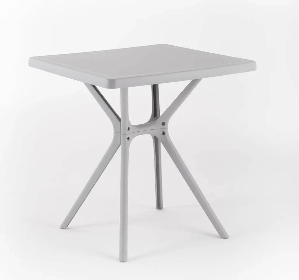 Tavolo Lucas 70x70 Grigio per Esterno Bar e Giardino | Robusto in Resina