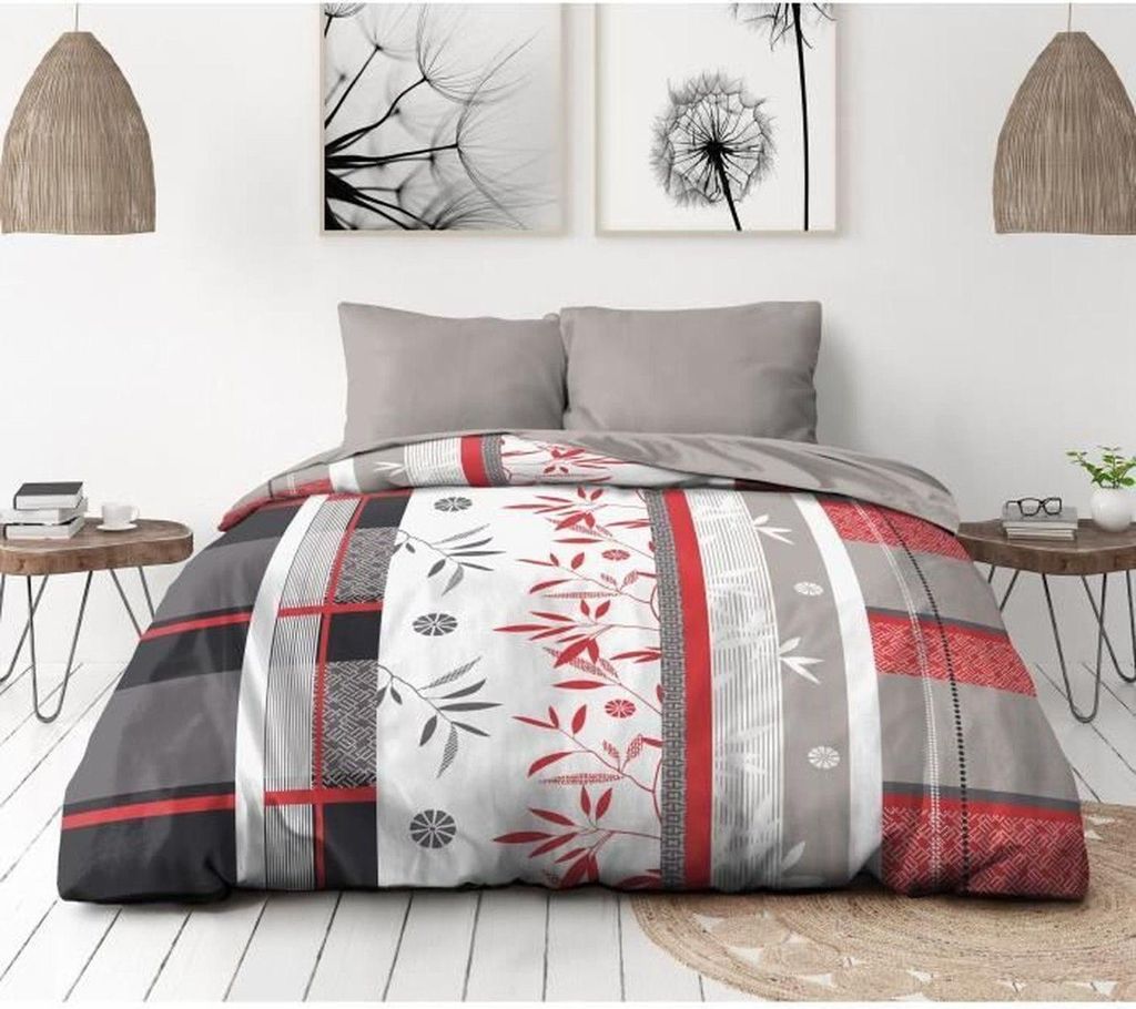 Shikuoka Mikrofaser-Bettwäscheset – Bettbezug 240 x 260 cm + 2 Kissenbezüge 63 x 63 cm – Blau