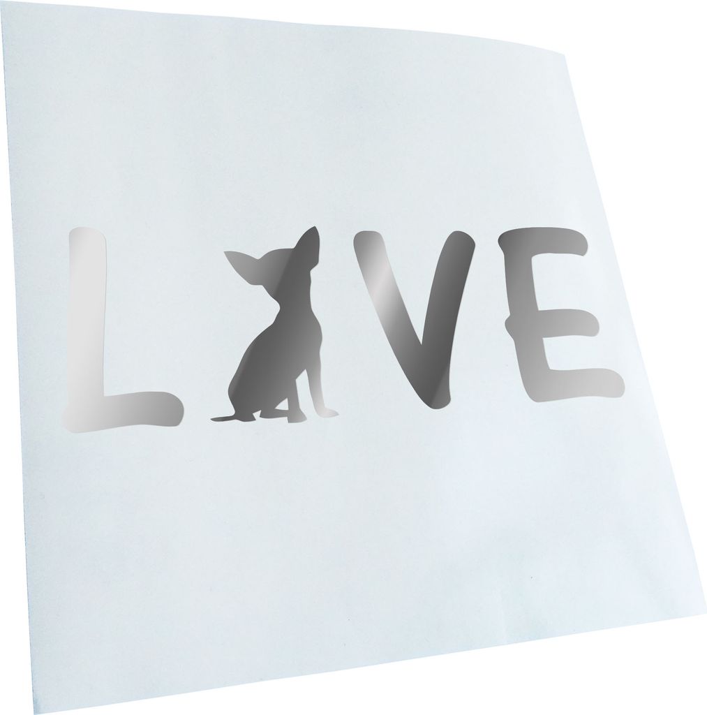 Kiwistar - Autoaufkleber - Chihuahua Love Schriftzug Heckscheibe - Aufkleber für Auto Kfz Fahrrad, LKW, Truck Mofa