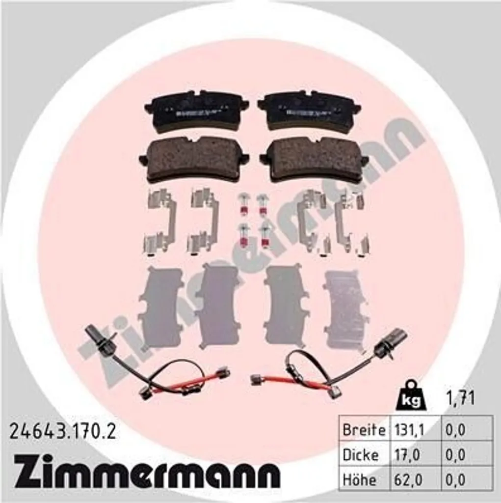 Kit Freinage Zimmermann 24643.170.2 pour Audi A7 A8 et Porsche Macan