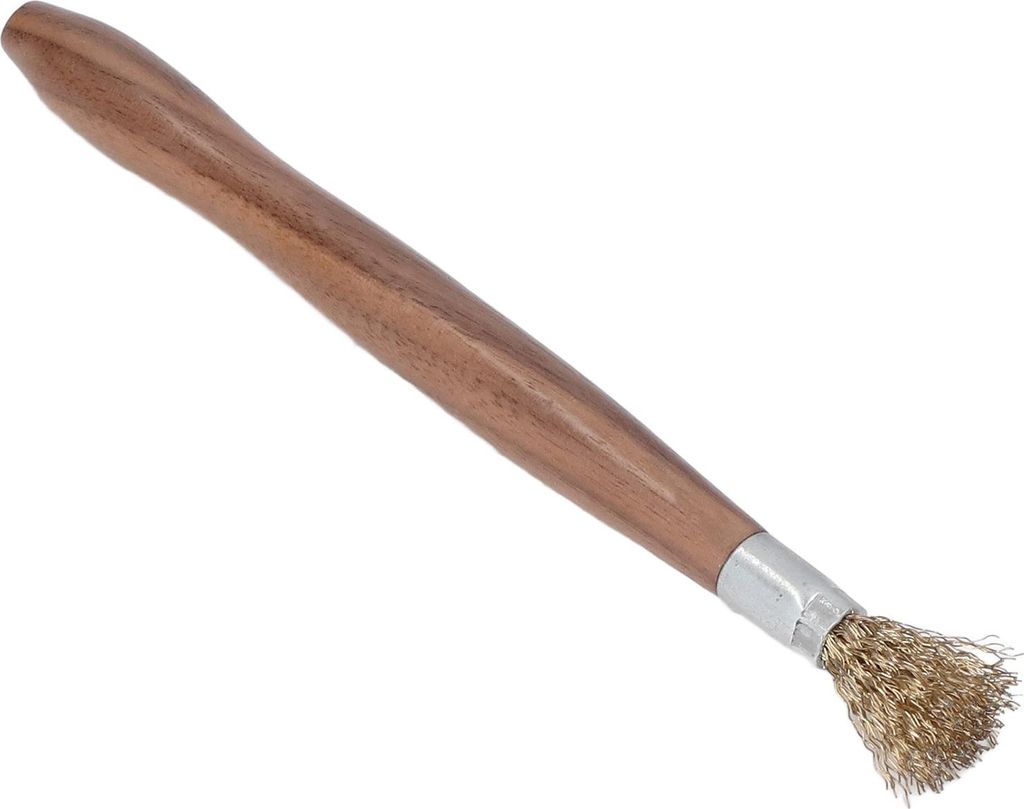 Stahldrahtbürste mit verschleißfestem, rostfreiem Holzgriff – professionelles Bonsai-Reinigungswerkzeug für Topfpflanzen