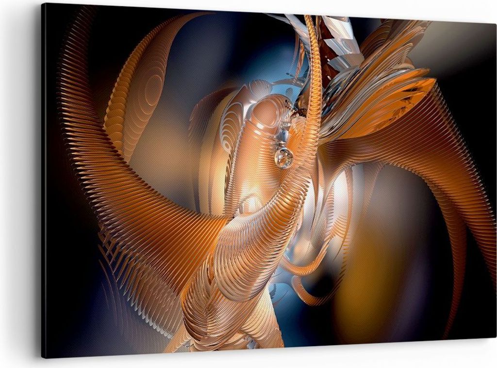 Bild auf Leinwand - Leinwandbild - Grafik konzept abstraktion - 120x80cm - Wand Bild - Wanddeko - Leinwanddruck - Bilder - Kunstdruck - Wanddekorat...