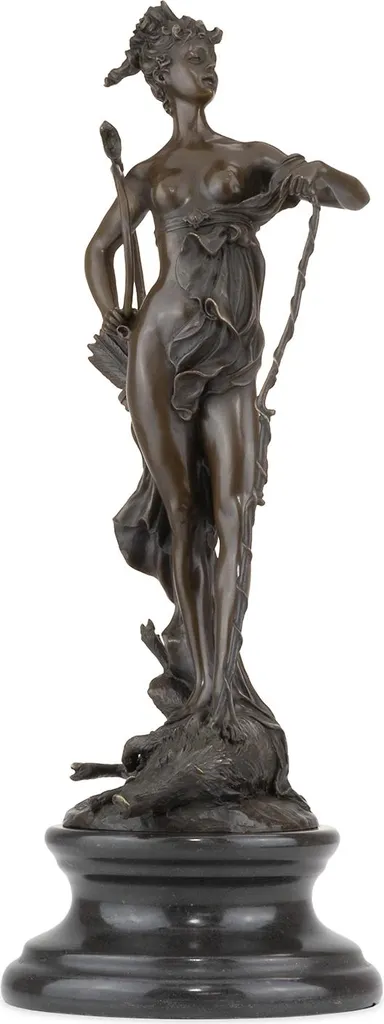 Statue Diane chasseresse en bronze 48 cm, l'art durable et élégant