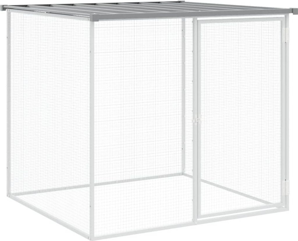 vidaXL Hühnerkäfig mit Dach Hellgrau 103x98x90 cm Produktbild 