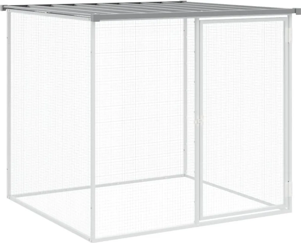 Cage à poules anti-prédateur en acier galvanisé avec toit gris étanche