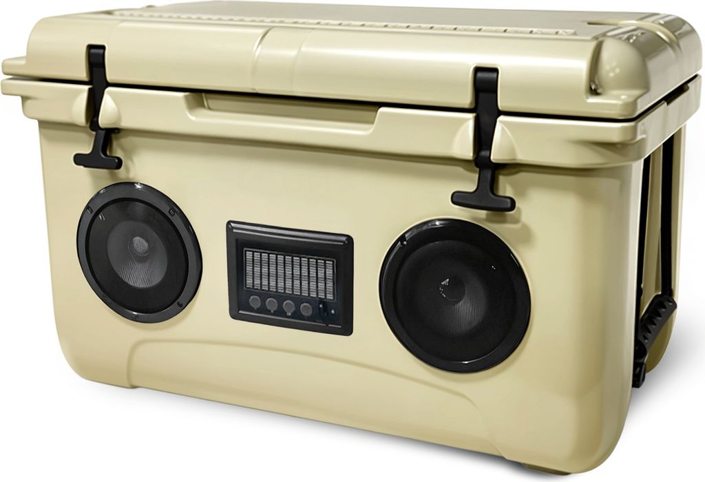 NooMii ColdBeats 45 – Kühlbox mit integriertem Bluetooth-Lautsprecher | 45L Volumen: Light Grey Farbe: Light Grey
