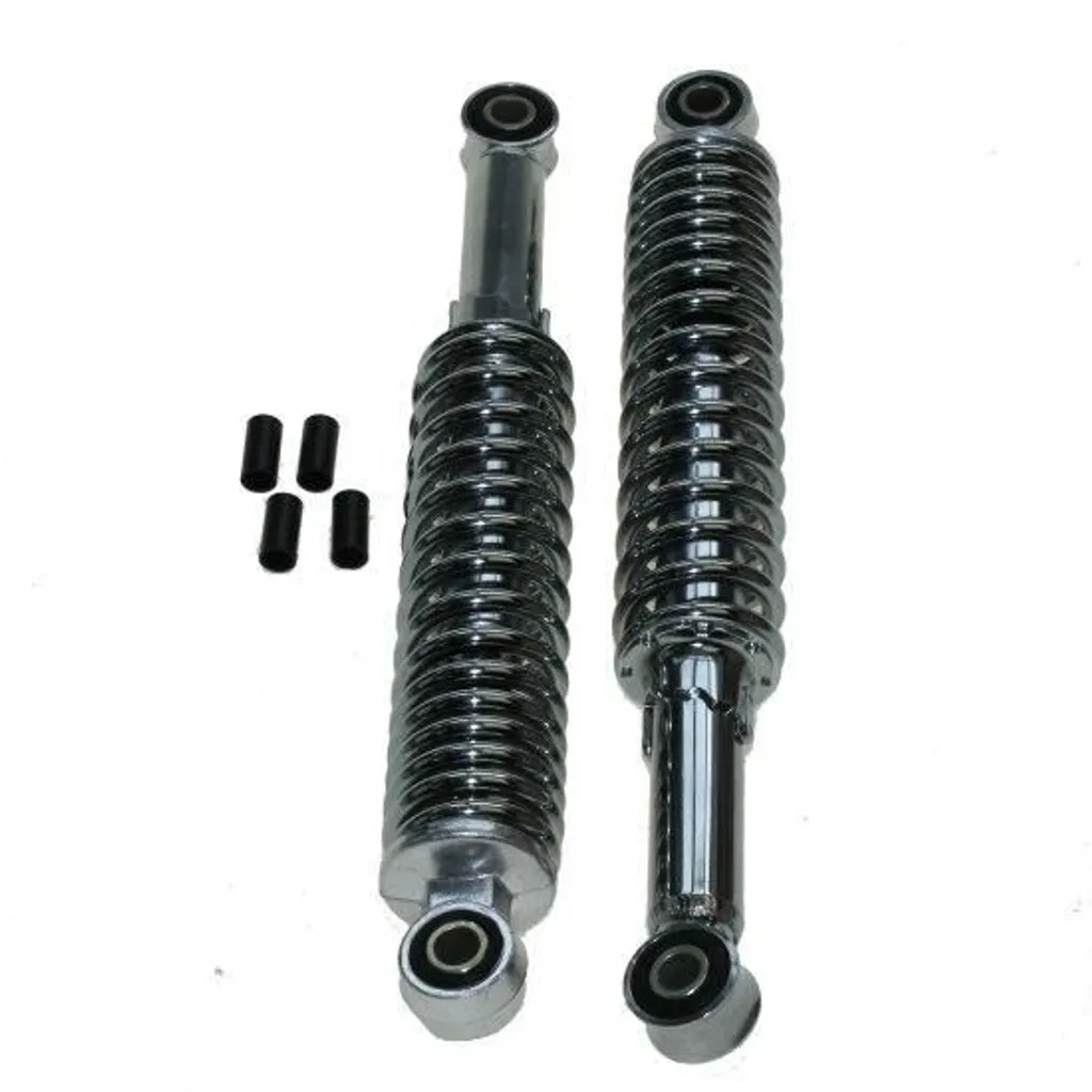 Amortisseur de cyclomoteur universel 310mm chromé - Set de 2 pièces