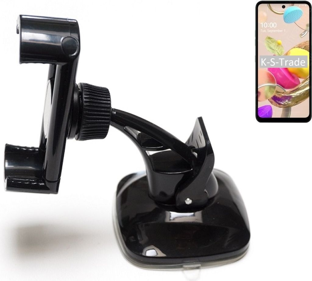 K-S-Trade kompakte Handy-Halterung Windschutzscheibe kompatibel mit LG Electronics K42 Armaturenbrett schwarz Autohalterung KFZ Halter