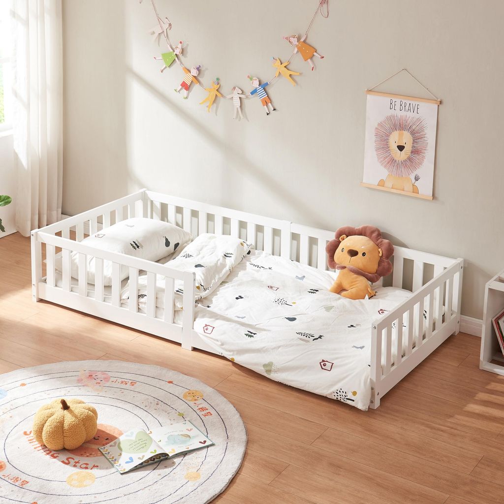 Kinderbett ’Tanna‘ Bodenbett 90 x 200 cm Montessori Bett Produktbild 