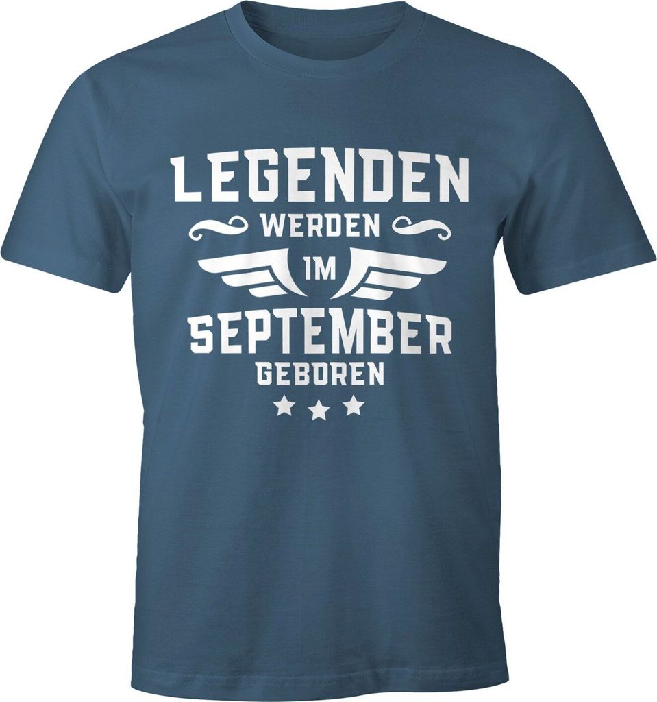 Legenden werden im Monat geboren Herren T-Shirt Geburtstag Birthday Legends are born Moonworks September denim M