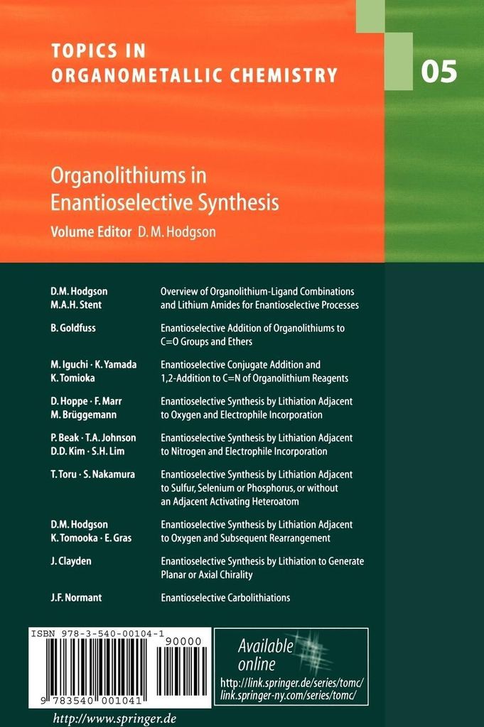 Organolithiums in Enantioselective Synthesis