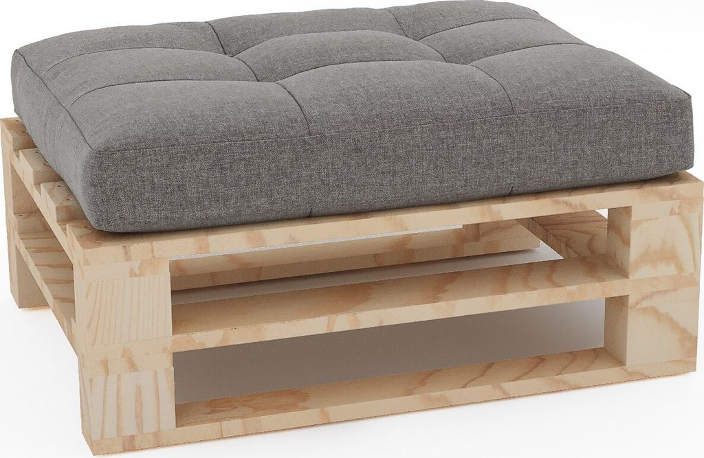 Lermowood Palettenmöbel Mpe Hocker 80 x 80 cm Natur | Europaletten Indoor und Outdoor Lounge Gartenmöbel Holz Gartenmöbel Set Lounge Möbel Terr...