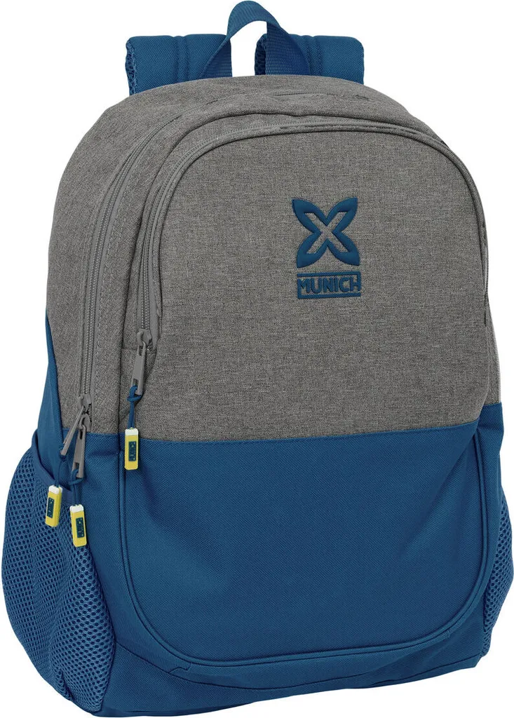 Sac à dos de cours Munich Street bleu gris pour transporter vos cours