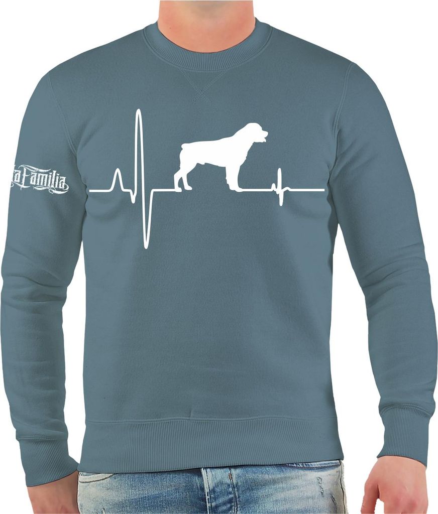 Herren Sweatshirt Rottweiler Herzschlag