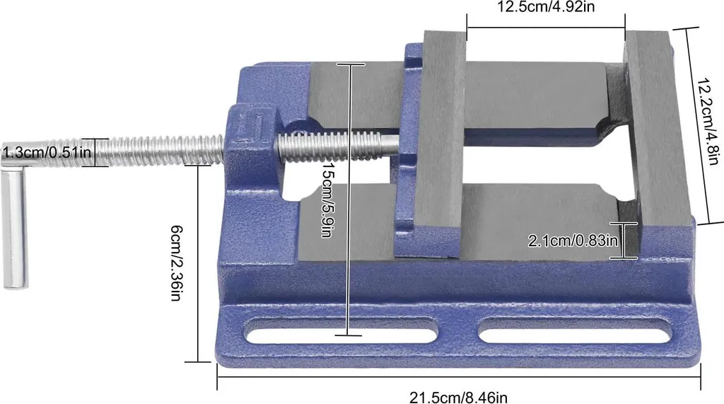 Étau pour perceuse à colonne 125 mm en fonte violette haute stabilité