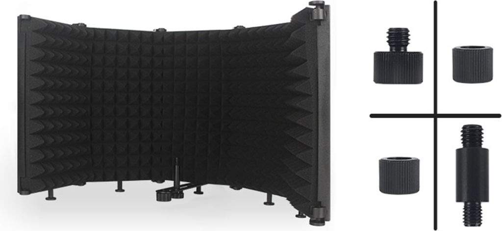 Geraeuschreduzierendes Mikrofon, schalldichtes Gehaeuse, 5-Panel-Windschutz, Anti-Spray-Mesh-Akustikgehaeuse, Studio-Windschutzscheibe