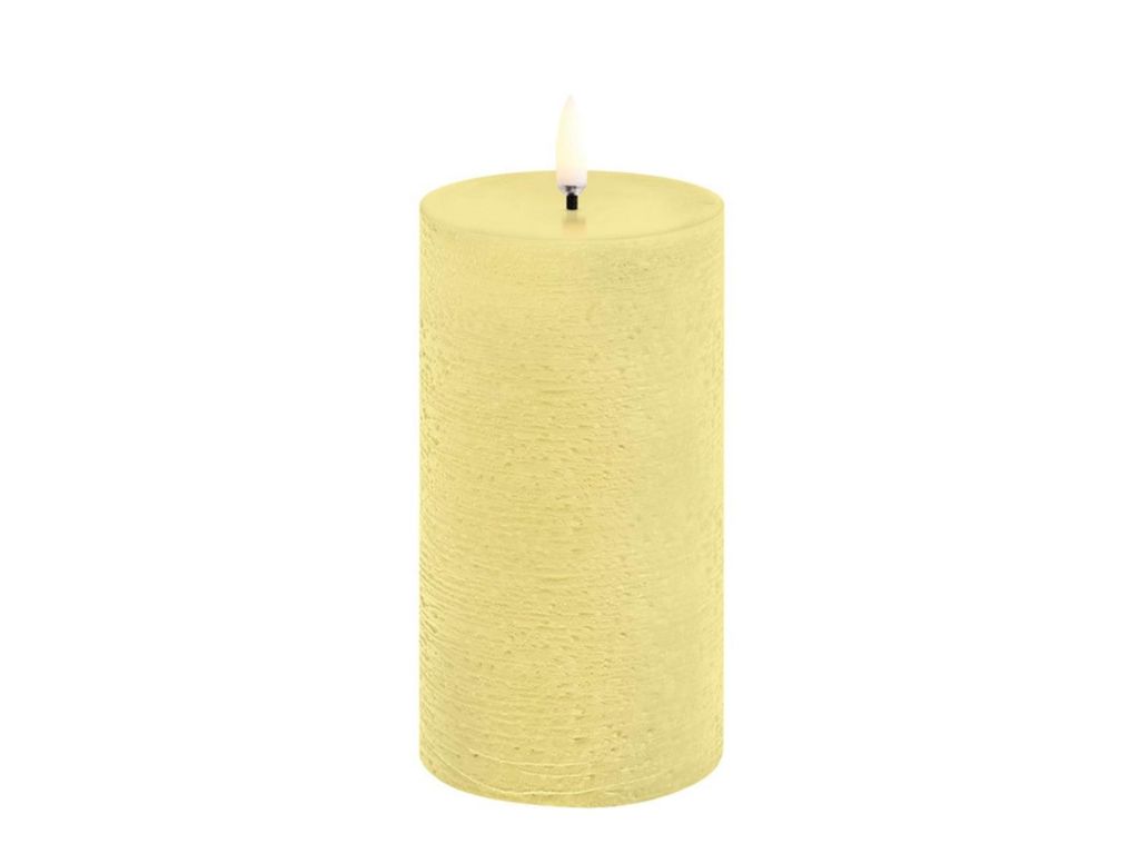 UYUNI LIGHTING Pillar LED-Kerze Rustic wheat yellow 20,3cm