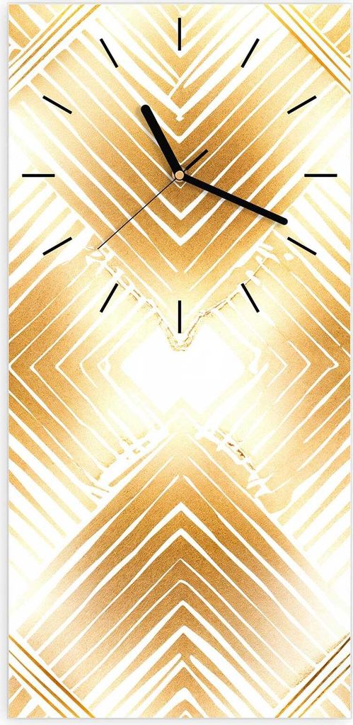 Wanduhr aus Glas mit Motiv Geometrisches Muster- 30 x 60 cm - inkl. Aufhängesystem