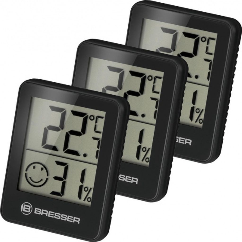 termometro Temeo Hygro58 mm nero 3 pezzi Immagine del prodotto 