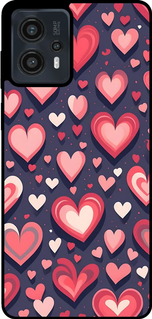Smartphonica Custodia per telefono adatta a Motorola Moto G13 / G23 / G53 con impronta a cuore - Custodia Backcover in TPU con design a cuore