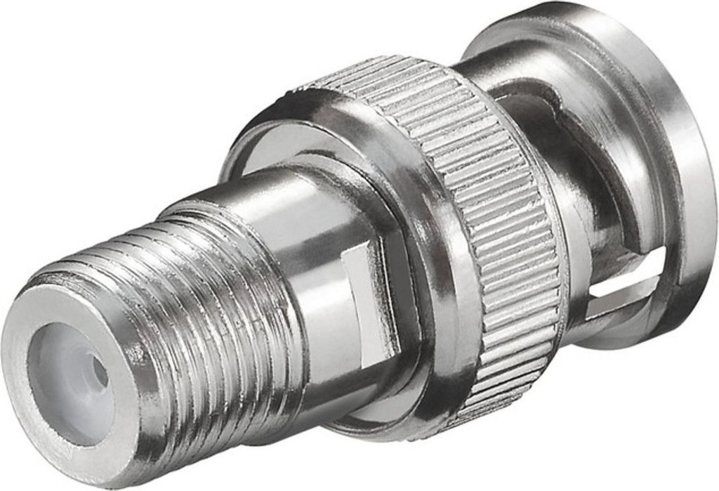 Goobay F-Adapter: F-Buchse > BNC-Stecker - Adapter-Stecker aus Zink
