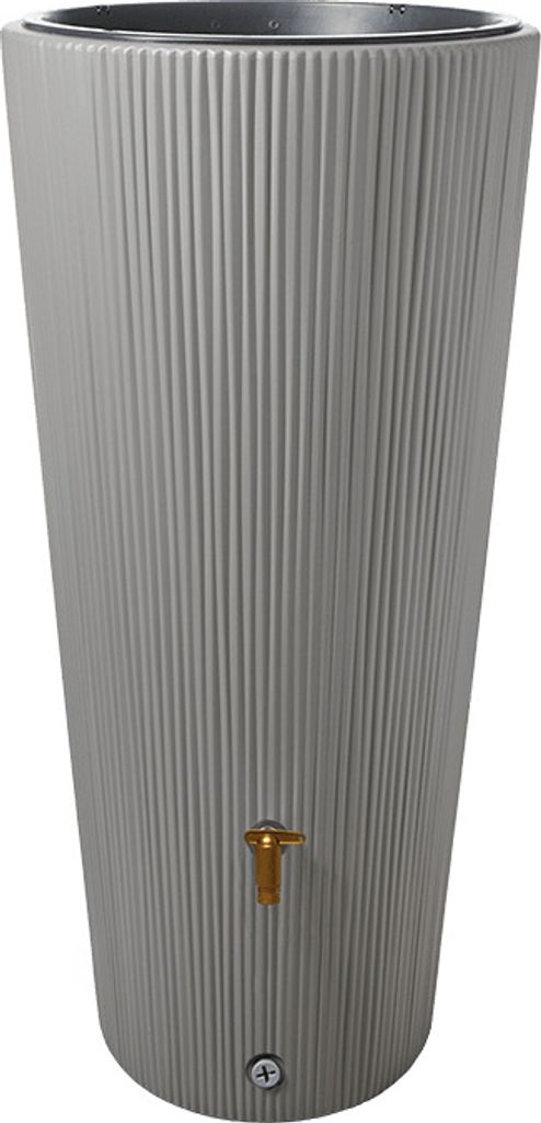 4rain Regenspeicher Vaso 2in1 Decor 220 L zinkgrau mit Pflanzenschale