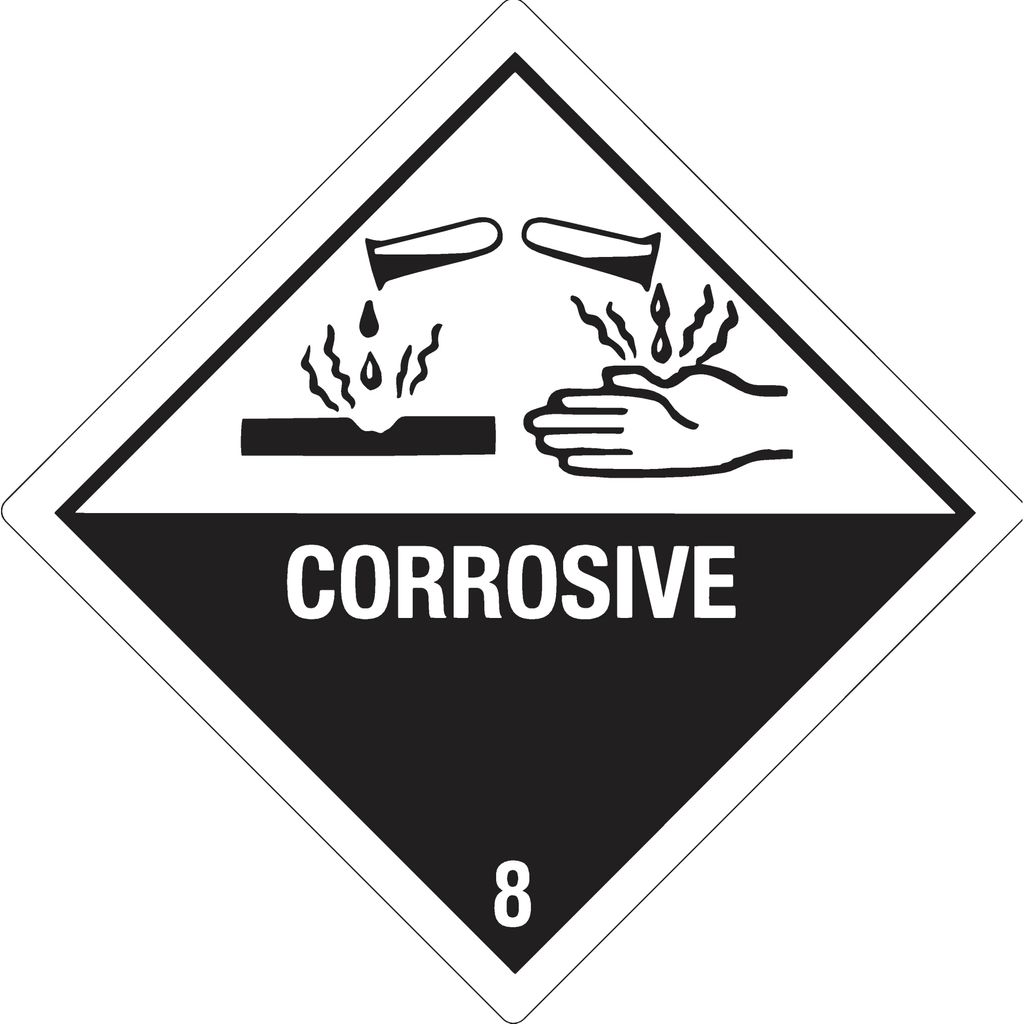 DR-Label Versandetikett DR234S1010 Kl.8 Corrosive 100x100mm Produktbild 