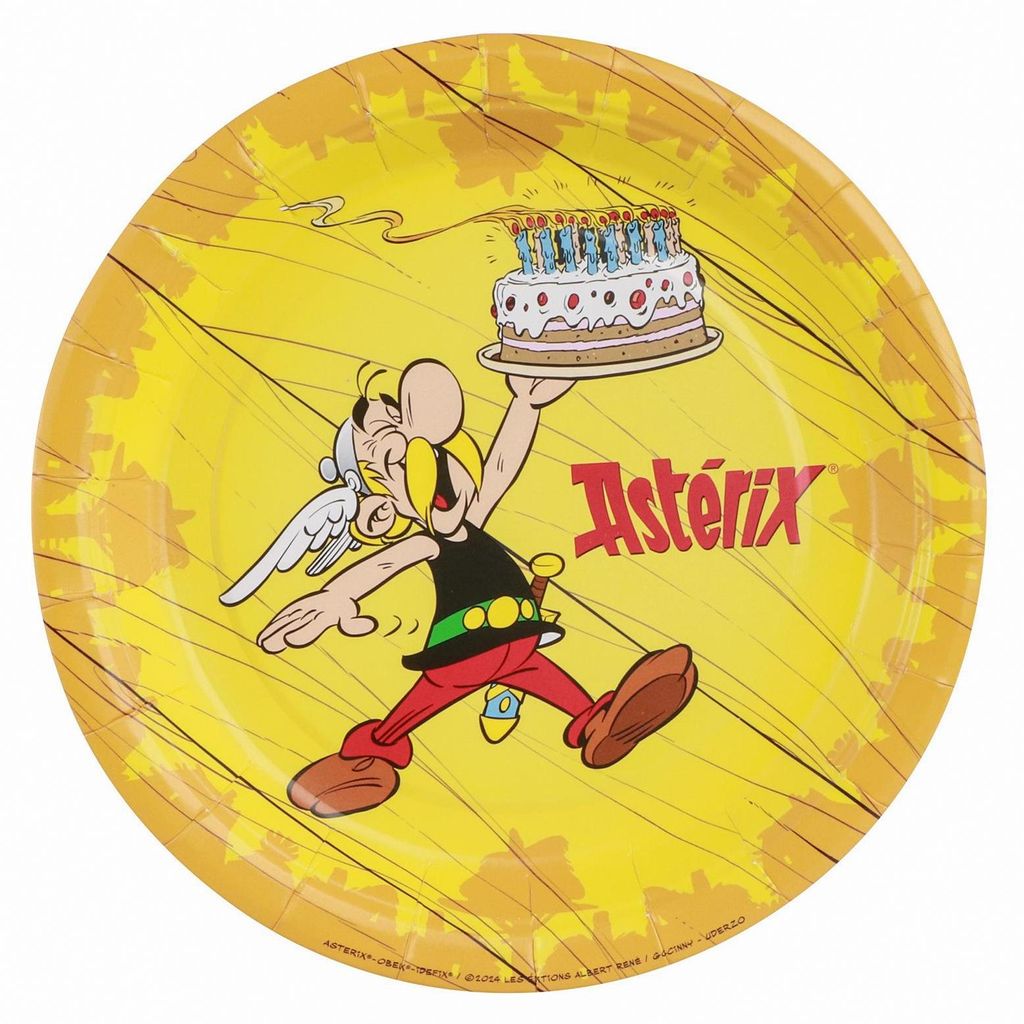 8 malých papierových tanierov z Asterixa 18 cm - Obrázok produktu 