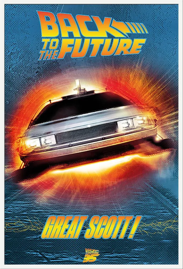Affiche Great Scott Retour vers le futur avec cadre blanc et vitre robuste