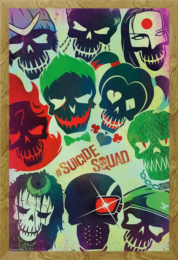 Poster DC Comics Suicide Squad Volti con Cornice Shinsuke Maxi Rovere