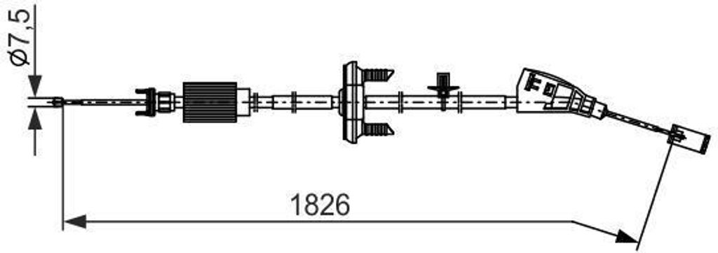 BOSCH 1 987 482 795 - OE 4746 21 Handbremsseil für C4 G-Picasso I (UA), C4 Picasso I (UD)