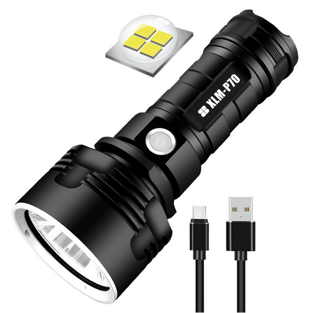 DE Tragbar Super Helle Mini LED Taschenlampe Fackel Licht Flashlight Torch USB