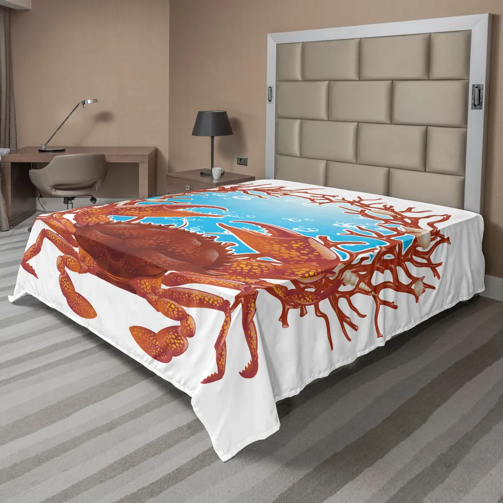 Linge de Lit Thème Marin Doux pour Chambre Décorative 244x205 cm