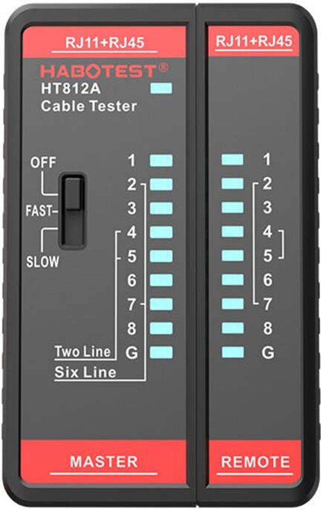 Network cable tester Habotest HT812A  RJ45/RJ14/RJ12/RJ9 Obrázok produktu 
