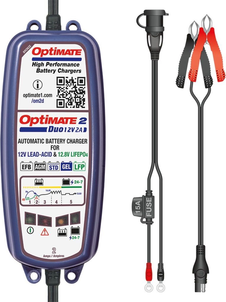 TECMATE Chargeur de batterie "OptiMATE 2 DUO Image du produit 