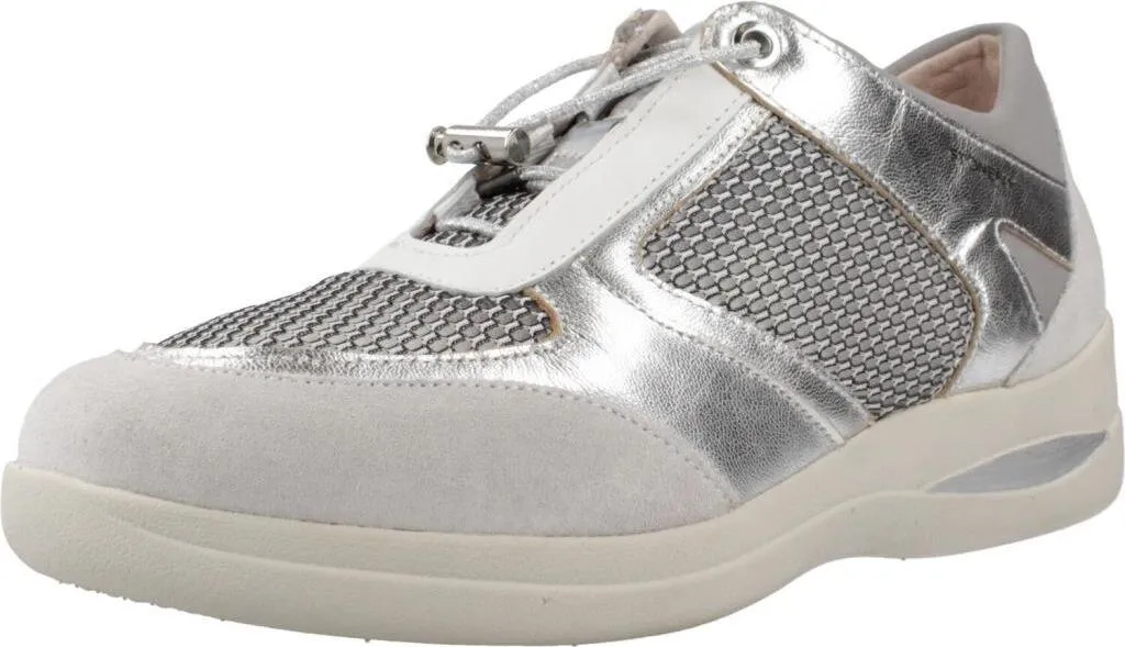 Stonefly Aurora 10 Baskets en Velours Argenté pour Femme - Style Chic