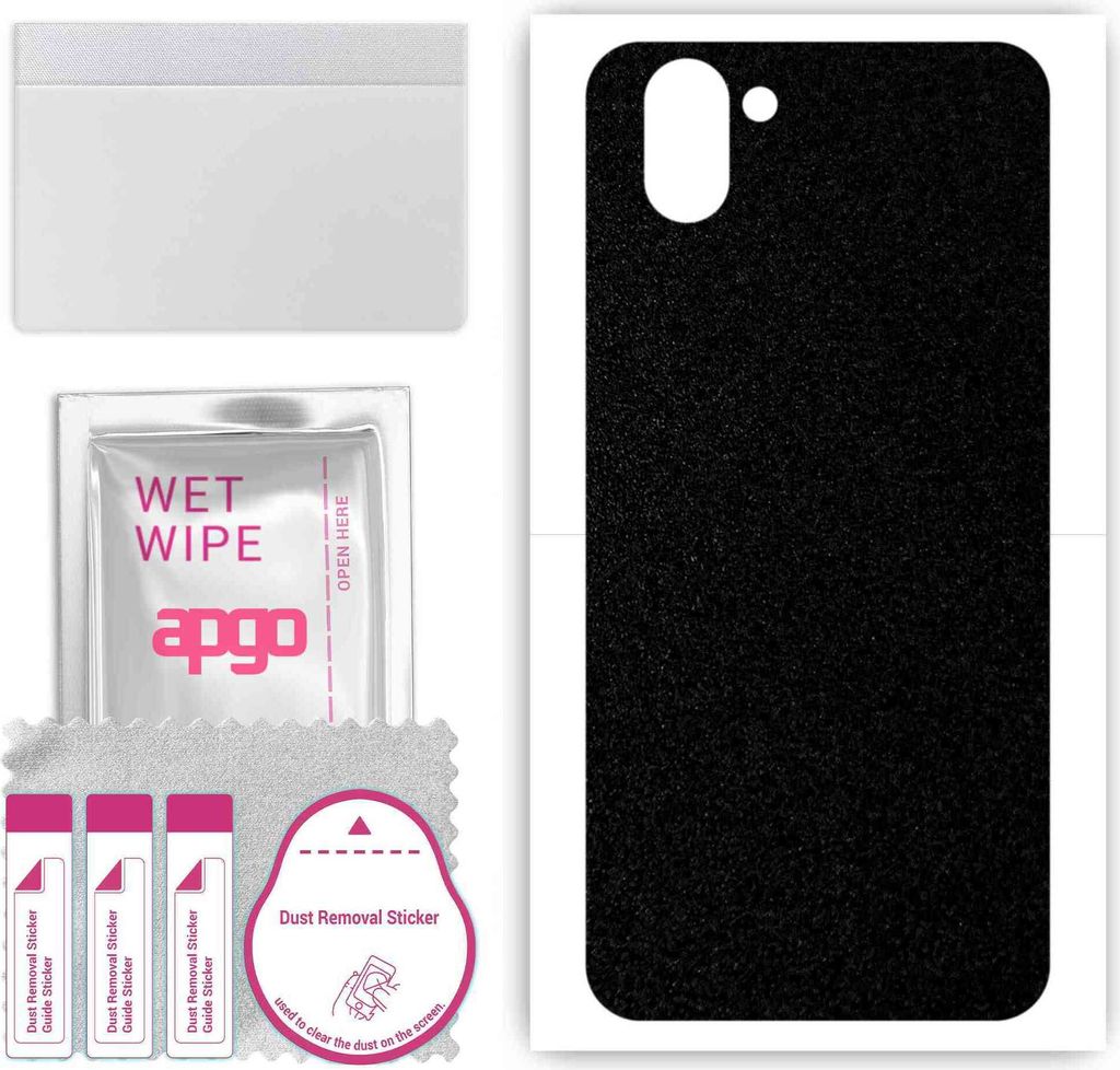 apgo Rückseite Schutzfolie, Skin, kompatibel mit Sharp Aquos R3, Hinten Displayschutzfolie aus Vinylfolie, kratzfest, einfache Montage - Mattschwarz
