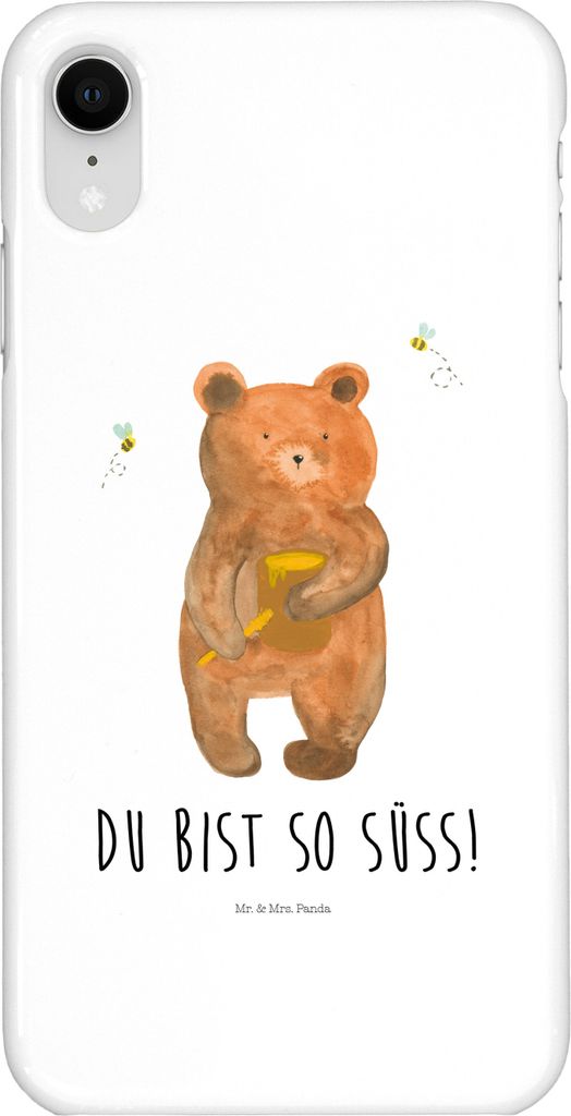 Mr. & Mrs. Panda Iphone XR Handyhülle Bär Honig - Weiß - Geschenk, Verliebte, Premium Kunststoff, Liebe, Handy Case, Teddy, Partner