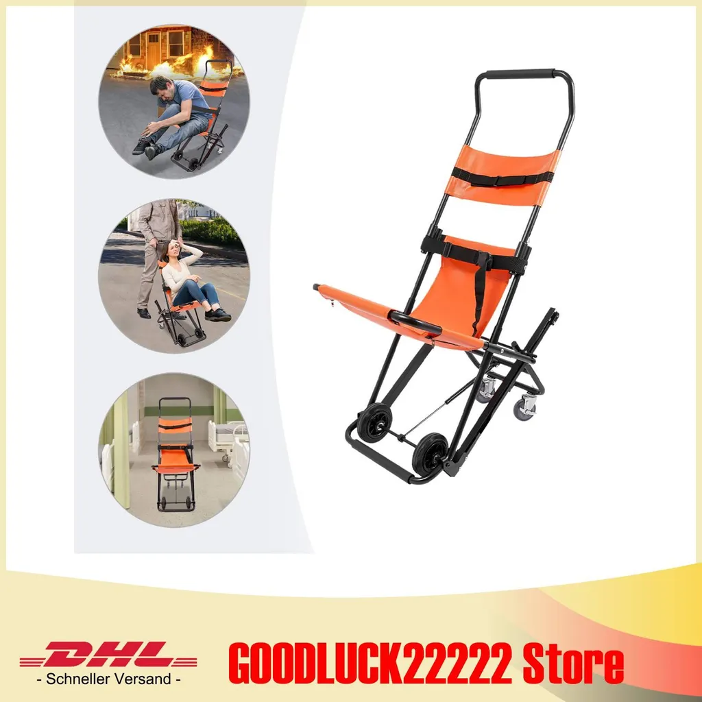 Fauteuil d'escalier pliable orange - Chariot portable multifonction - 5