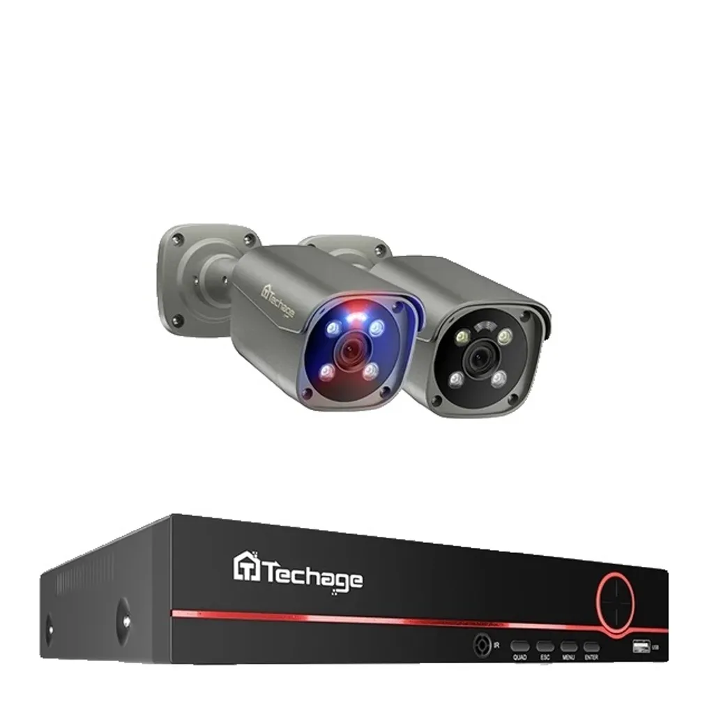 Système de caméra 8MP 4K avec audio bidirectionnel et vision nocturne