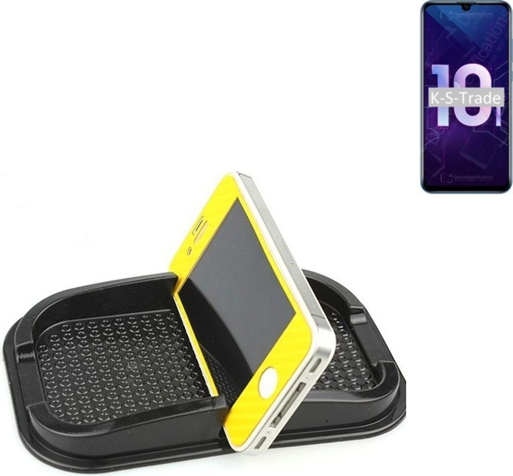 K-S-Trade Auto Anti Rutsch Matte Smartphone-Halter kompatibel mit Huawei Honor 10i Haft Pad Armaturenbrett Handy-Halterung Silikon