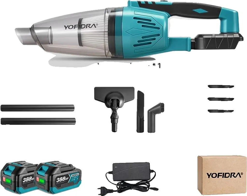 Aspirateur 4 en 1 pour maison et voiture, pack complet 2 batteries Li