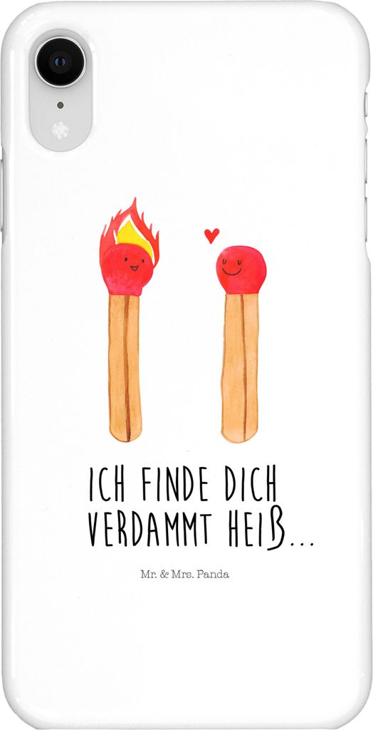 Mr. & Mrs. Panda Iphone XR Handyhülle Streichhölzer - Weiß - Geschenk, Liebesgeschenk, Premium Kunststoff, Handy Case, Freundin, Liebesbeweis