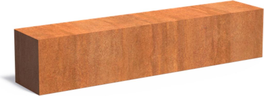 Adezz Sockel Corten-Stahl Gartendeko Gartenbank Bank Sitzfläche bis zu 150 kg 2000x400x400 mm