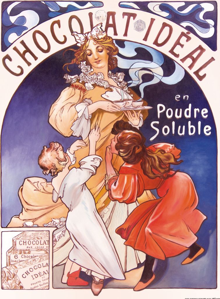 Alphonse Mucha Kunstdruck Bild - Chocolat Idéal, 1897 (80 x 60 cm)