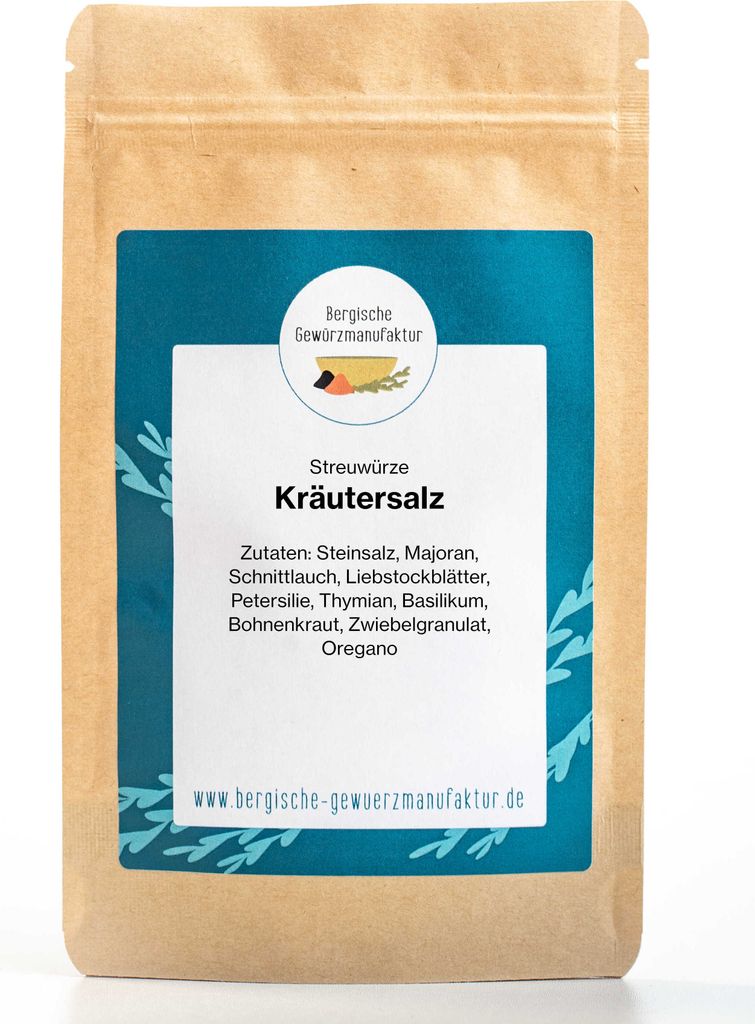 Kräutersalz aus Steinsalz (grob) und 9 Kräutern. 100 Gramm